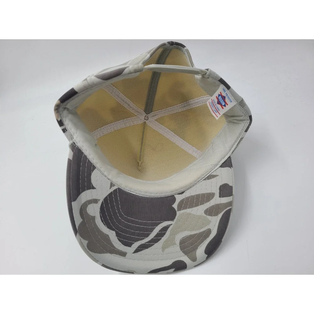Vintage Michigan Big Game‎ Hunters Association Camo Rope Snapback Hat Cap Gray